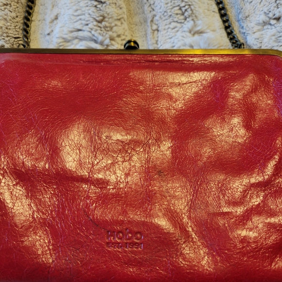 HOBO Red Leather Lauren Clutch Crossbody - Picture 8 of 8